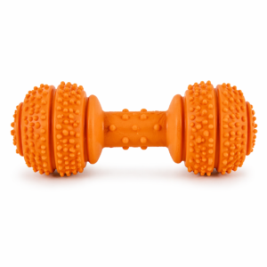 Rubber Dog Chew Toy Dumbbell – Textured Interactive Chewing Toy for Small to Large Dogs