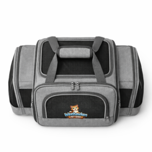 Expandable Pet Travel Carrier Airline Approved Soft Sided Foldable Medium Grey | Weehawken Pet Shop