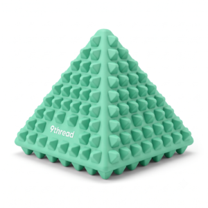 9thread Durable Pyramid Dog Chew Toy - Studded Teething & Dental Health Puzzle (Mint Green)